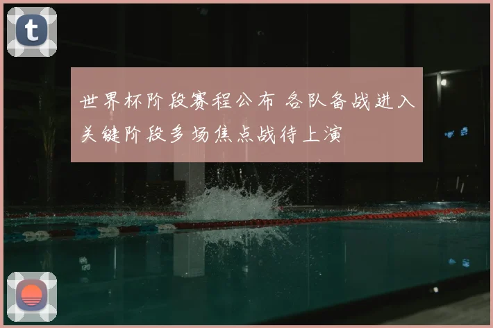 世界杯阶段赛程公布 各队备战进入关键阶段多场焦点战待上演
