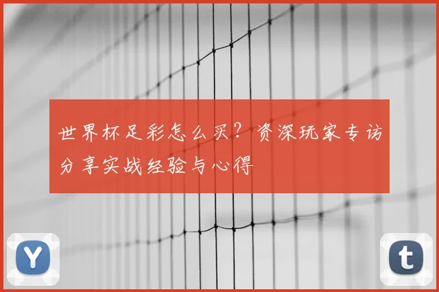 世界杯足彩怎么买?资深玩家专访分享实战经验与心得